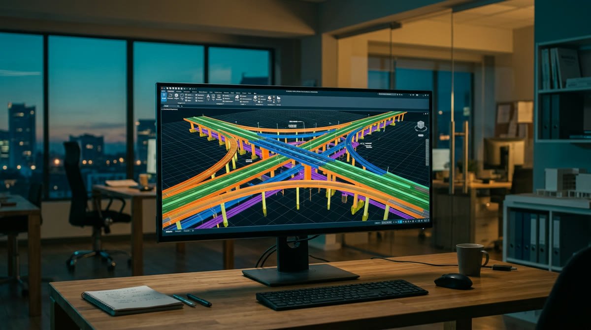 Coordinated BIM model on screen