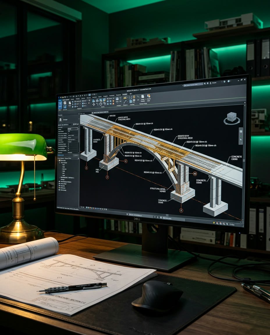 3D structural model on screen